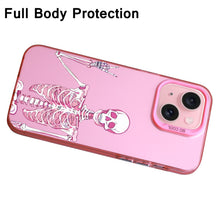 【BUY 4 ONLY PAY FOR 2】Pink Cute Case for iPhone with Unique Graphic Design, Hard Back + Soft Frame Protective Case - Halloween Skull