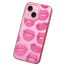 【BUY 4 ONLY PAY FOR 2】Pink Cute Case for iPhone with Unique Graphic Design, Hard Back + Soft Frame Protective Case - Lips