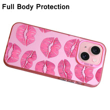 【BUY 4 ONLY PAY FOR 2】Pink Cute Case for iPhone with Unique Graphic Design, Hard Back + Soft Frame Protective Case - Lips