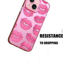 【BUY 4 ONLY PAY FOR 2】Pink Cute Case for iPhone with Unique Graphic Design, Hard Back + Soft Frame Protective Case - Lips
