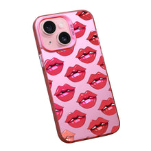 【BUY 4 ONLY PAY FOR 2】Pink Cute Case for iPhone with Unique Graphic Design, Hard Back + Soft Frame Protective Case - Lips