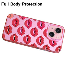 【BUY 4 ONLY PAY FOR 2】Pink Cute Case for iPhone with Unique Graphic Design, Hard Back + Soft Frame Protective Case - Lips