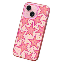【BUY 4 ONLY PAY FOR 2】Pink Cute Case for iPhone with Unique Graphic Design, Hard Back + Soft Frame Protective Case - Bright Pastel Stars