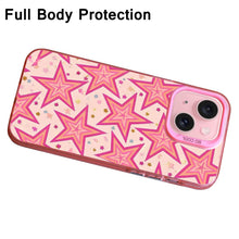 【BUY 4 ONLY PAY FOR 2】Pink Cute Case for iPhone with Unique Graphic Design, Hard Back + Soft Frame Protective Case - Bright Pastel Stars
