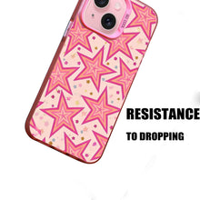 【BUY 4 ONLY PAY FOR 2】Pink Cute Case for iPhone with Unique Graphic Design, Hard Back + Soft Frame Protective Case - Bright Pastel Stars