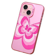 【BUY 4 ONLY PAY FOR 2】Pink Cute Case for iPhone with Unique Graphic Design, Hard Back + Soft Frame Protective Case - Butterfly