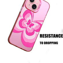 【BUY 4 ONLY PAY FOR 2】Pink Cute Case for iPhone with Unique Graphic Design, Hard Back + Soft Frame Protective Case - Butterfly