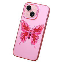 【BUY 4 ONLY PAY FOR 2】Pink Cute Case for iPhone with Unique Graphic Design, Hard Back + Soft Frame Protective Case - Butterfly