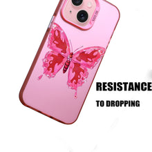 【BUY 4 ONLY PAY FOR 2】Pink Cute Case for iPhone with Unique Graphic Design, Hard Back + Soft Frame Protective Case - Butterfly