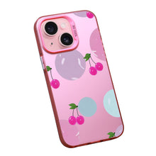 【BUY 4 ONLY PAY FOR 2】Pink Cute Case for iPhone with Unique Graphic Design, Hard Back + Soft Frame Protective Case - Pink Cheery