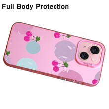 【BUY 4 ONLY PAY FOR 2】Pink Cute Case for iPhone with Unique Graphic Design, Hard Back + Soft Frame Protective Case - Pink Cheery
