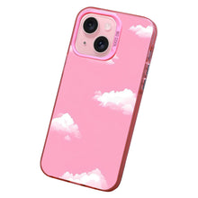 【BUY 4 ONLY PAY FOR 2】Pink Cute Case for iPhone with Unique Graphic Design, Hard Back + Soft Frame Protective Case - Clouds