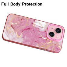 【BUY 4 ONLY PAY FOR 2】Pink Cute Case for iPhone with Unique Graphic Design, Hard Back + Soft Frame Protective Case - Gold Marble