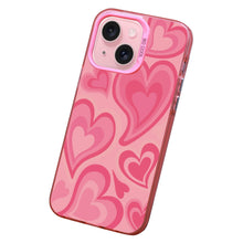 【BUY 4 ONLY PAY FOR 2】Pink Cute Case for iPhone with Unique Graphic Design, Hard Back + Soft Frame Protective Case - Heart