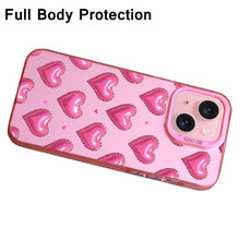 【BUY 4 ONLY PAY FOR 2】Pink Cute Case for iPhone with Unique Graphic Design, Hard Back + Soft Frame Protective Case - Pink Hearts