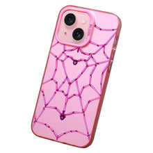【BUY 4 ONLY PAY FOR 2】Pink Cute Case for iPhone with Unique Graphic Design, Hard Back + Soft Frame Protective Case - Spider Heart