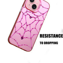 【BUY 4 ONLY PAY FOR 2】Pink Cute Case for iPhone with Unique Graphic Design, Hard Back + Soft Frame Protective Case - Spider Heart