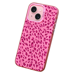【BUY 4 ONLY PAY FOR 2】Pink Cute Case for iPhone with Unique Graphic Design, Hard Back + Soft Frame Protective Case - Leopard