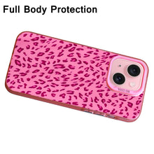【BUY 4 ONLY PAY FOR 2】Pink Cute Case for iPhone with Unique Graphic Design, Hard Back + Soft Frame Protective Case - Leopard