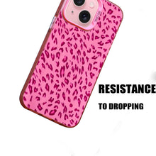 【BUY 4 ONLY PAY FOR 2】Pink Cute Case for iPhone with Unique Graphic Design, Hard Back + Soft Frame Protective Case - Leopard