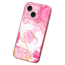 【BUY 4 ONLY PAY FOR 2】Pink Cute Case for iPhone with Unique Graphic Design, Hard Back + Soft Frame Protective Case - Pink Marble Swirl