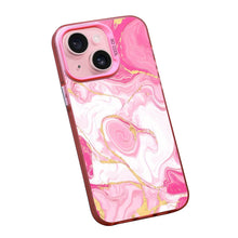 【BUY 4 ONLY PAY FOR 2】Pink Cute Case for iPhone with Unique Graphic Design, Hard Back + Soft Frame Protective Case - Pink Marble Swirl