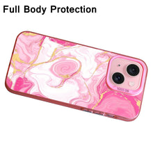 【BUY 4 ONLY PAY FOR 2】Pink Cute Case for iPhone with Unique Graphic Design, Hard Back + Soft Frame Protective Case - Pink Marble Swirl