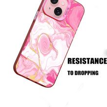 【BUY 4 ONLY PAY FOR 2】Pink Cute Case for iPhone with Unique Graphic Design, Hard Back + Soft Frame Protective Case - Pink Marble Swirl