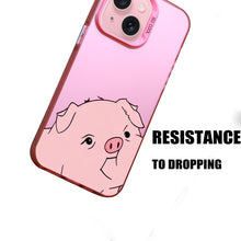 【BUY 4 ONLY PAY FOR 2】Pink Cute Case for iPhone with Unique Graphic Design, Hard Back + Soft Frame Protective Case - Pig