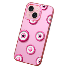 【BUY 4 ONLY PAY FOR 2】Pink Cute Case for iPhone with Unique Graphic Design, Hard Back + Soft Frame Protective Case - Evil Eyes