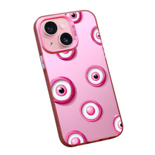 【BUY 4 ONLY PAY FOR 2】Pink Cute Case for iPhone with Unique Graphic Design, Hard Back + Soft Frame Protective Case - Evil Eyes