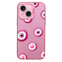 【BUY 4 ONLY PAY FOR 2】Pink Cute Case for iPhone with Unique Graphic Design, Hard Back + Soft Frame Protective Case - Evil Eyes