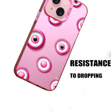 【BUY 4 ONLY PAY FOR 2】Pink Cute Case for iPhone with Unique Graphic Design, Hard Back + Soft Frame Protective Case - Evil Eyes