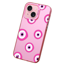 【BUY 4 ONLY PAY FOR 2】Pink Cute Case for iPhone with Unique Graphic Design, Hard Back + Soft Frame Protective Case - Evil Eyes