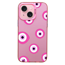 【BUY 4 ONLY PAY FOR 2】Pink Cute Case for iPhone with Unique Graphic Design, Hard Back + Soft Frame Protective Case - Evil Eyes