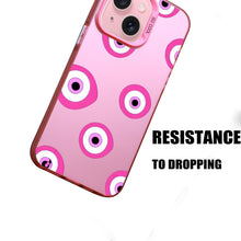 【BUY 4 ONLY PAY FOR 2】Pink Cute Case for iPhone with Unique Graphic Design, Hard Back + Soft Frame Protective Case - Evil Eyes