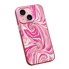 【BUY 4 ONLY PAY FOR 2】Pink Cute Case for iPhone with Unique Graphic Design, Hard Back + Soft Frame Protective Case - Swirl