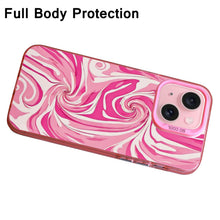 【BUY 4 ONLY PAY FOR 2】Pink Cute Case for iPhone with Unique Graphic Design, Hard Back + Soft Frame Protective Case - Swirl