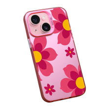 【BUY 4 ONLY PAY FOR 2】Pink Cute Case for iPhone with Unique Graphic Design, Hard Back + Soft Frame Protective Case - Retro Floral