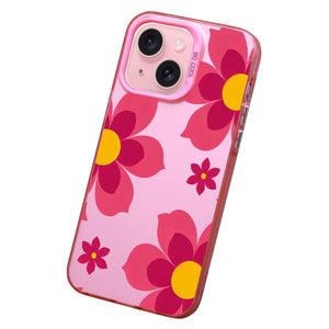 【BUY 4 ONLY PAY FOR 2】Pink Cute Case for iPhone with Unique Graphic Design, Hard Back + Soft Frame Protective Case - Retro Floral