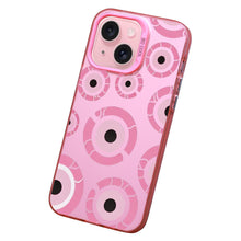 【BUY 4 ONLY PAY FOR 2】Pink Cute Case for iPhone with Unique Graphic Design, Hard Back + Soft Frame Protective Case - Trippy Evil Eyes