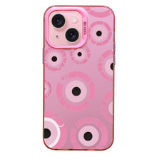 【BUY 4 ONLY PAY FOR 2】Pink Cute Case for iPhone with Unique Graphic Design, Hard Back + Soft Frame Protective Case - Trippy Evil Eyes