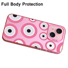 【BUY 4 ONLY PAY FOR 2】Pink Cute Case for iPhone with Unique Graphic Design, Hard Back + Soft Frame Protective Case - Evil Eyes