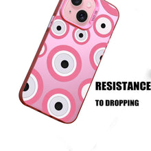 【BUY 4 ONLY PAY FOR 2】Pink Cute Case for iPhone with Unique Graphic Design, Hard Back + Soft Frame Protective Case - Evil Eyes