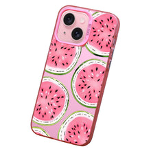【BUY 4 ONLY PAY FOR 2】Pink Cute Case for iPhone with Unique Graphic Design, Hard Back + Soft Frame Protective Case - Watermelon