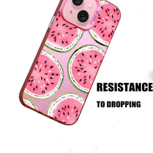 【BUY 4 ONLY PAY FOR 2】Pink Cute Case for iPhone with Unique Graphic Design, Hard Back + Soft Frame Protective Case - Watermelon