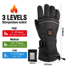 Heated Gloves 3.7V 3500 Mah Rechargeable Battery Electric Heated Gloves Washable Temperature Adjustable for Outdoor Riding Fishing Skiing Hiking Camping