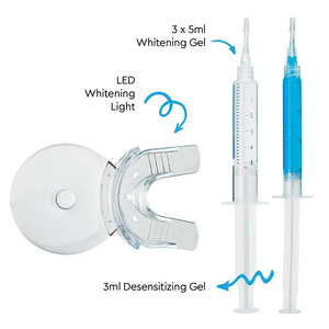 Premium Teeth Whitening Kit, LED Light, At-Home System Without Pain or Sensitivity, Effectively Removes Stains for Whiter Teeth