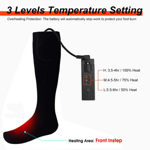 Heated Socks, Electric Socks 3.7V Rechargeable Battery Heating Socks Men Women Cotton Winter Thermal Sock for Ski Sleeping Hunting Fishing Riding