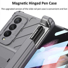 Magnetic All-included Slide Pen Case With Back Screen Glass Hinge Holder Phone Cover For Samsung Galaxy Z Fold 3 5G/Z Fold 4 /Z Fold 2 5G